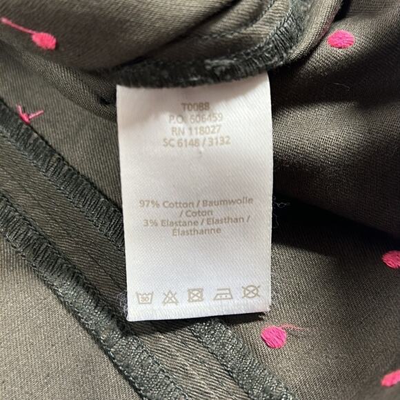 Boden Mini A-Line Skirt Embroidered Polka Dot Print Pockets Green Pink Size 10 R - Picture 11 of 15